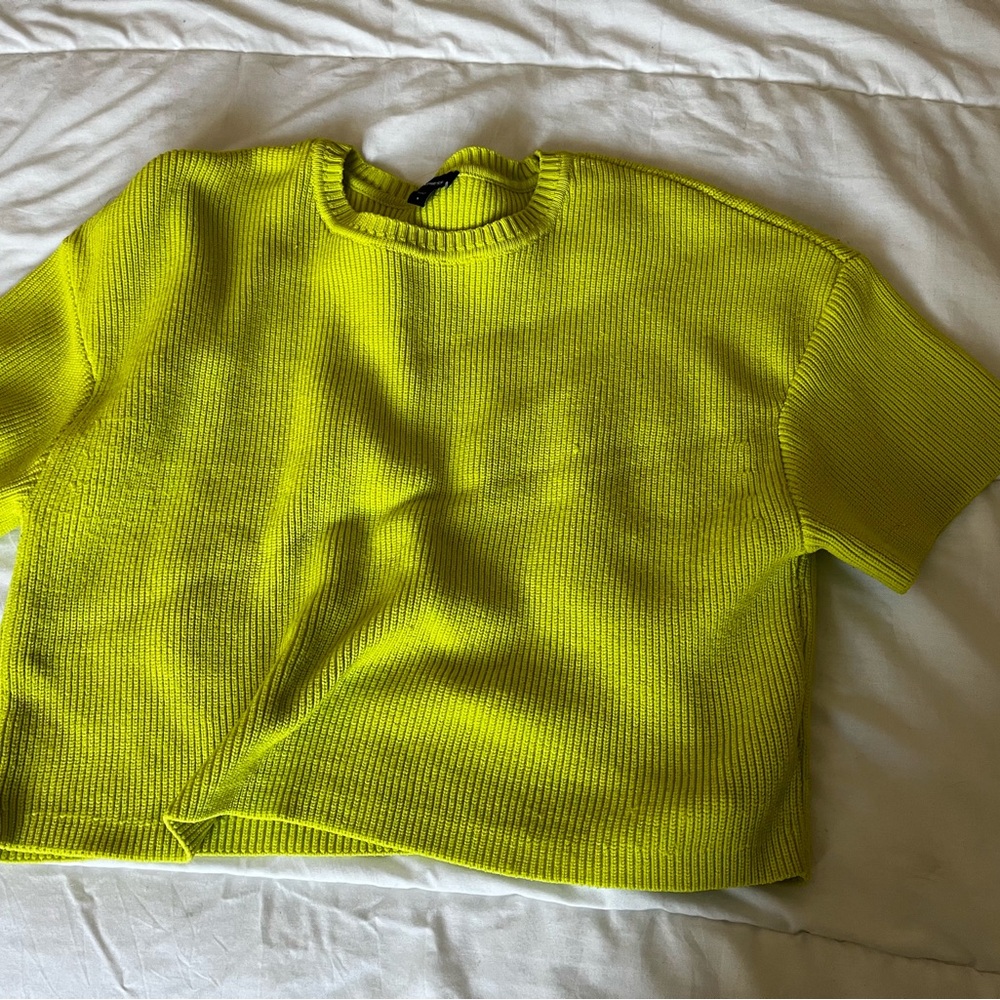 Express Neon Green Women's Crew Neck Sweater